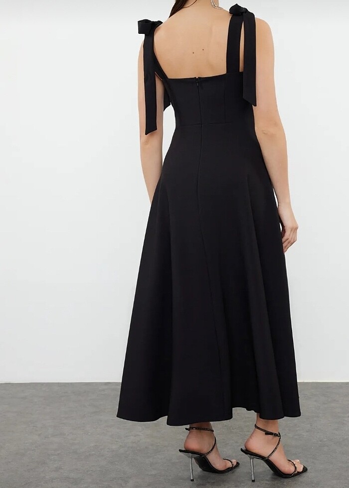 Trendyolmilla siyah A kesim elbise 42 beden - Görsel 3