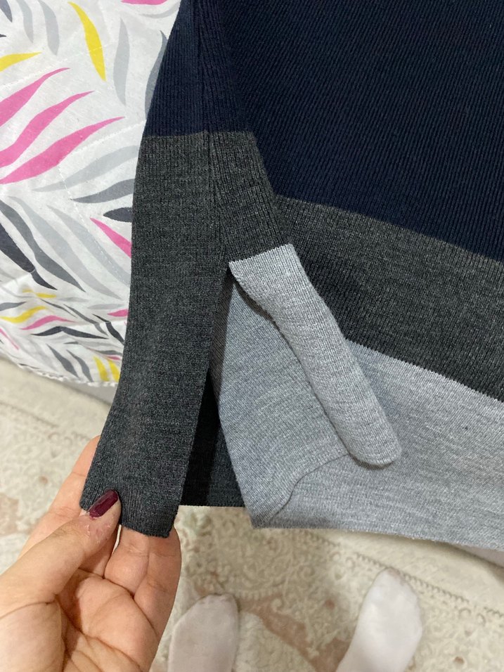 Gri Renkli Uzun Kollu Triko kazak - Görsel 5