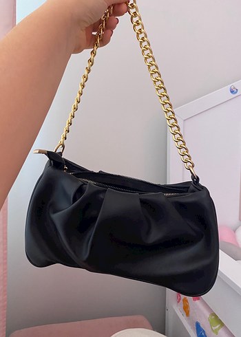 Zincir Detaylı Siyah Deri Kadın Çanta yenidir - Görsel 10