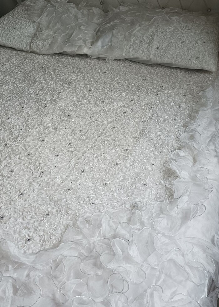 Saten çeyizlik yatak örtüsü  - Görsel 3