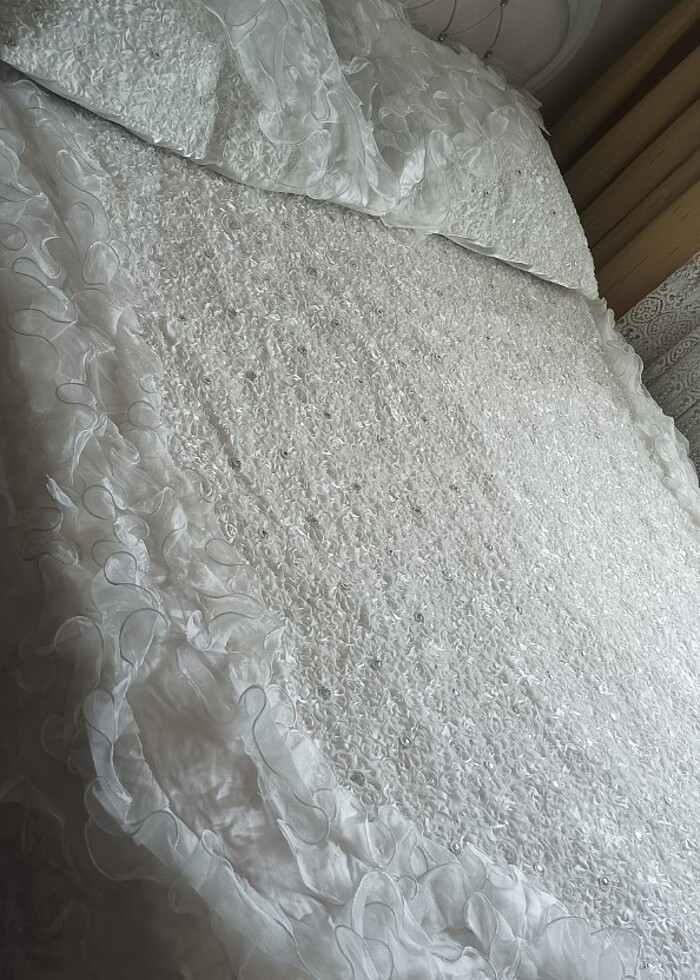 Saten çeyizlik yatak örtüsü  - Görsel 2