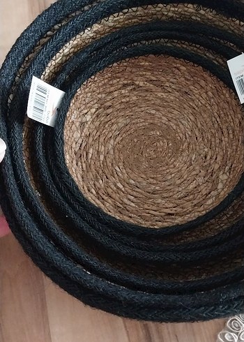 Koyu Kahverengi Örgü Sepet Seti - Görsel 4