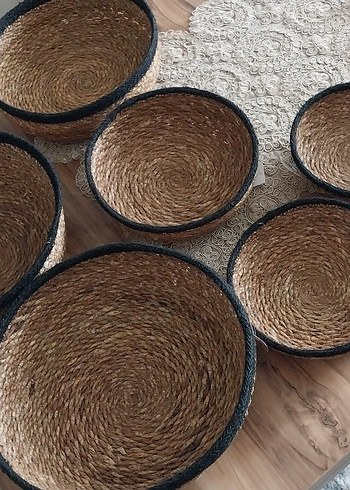 Koyu Kahverengi Örgü Sepet Seti - Görsel 6