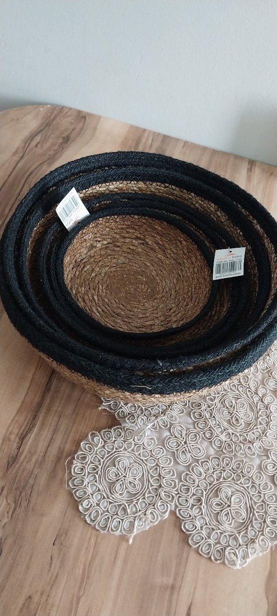 Koyu Kahverengi Örgü Sepet Seti - Görsel 3