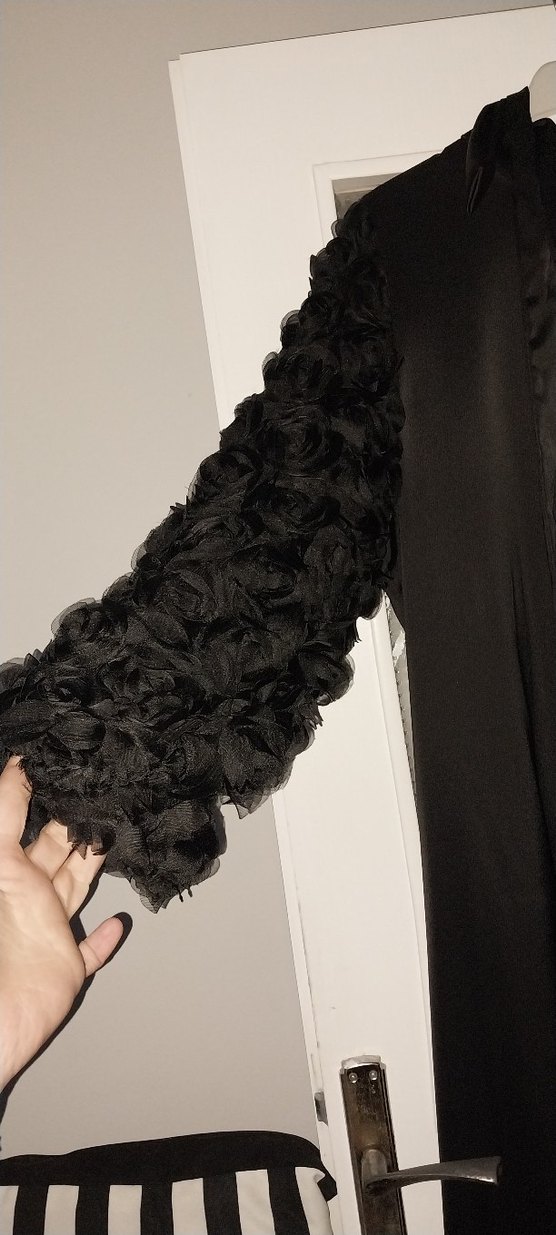 Siyah Uzun Gotik Kadın Elbise - Görsel 5