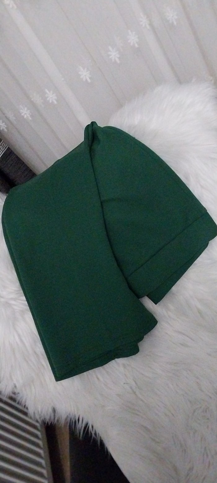 Kadın Yeşil İspanyol paca pantolon - Görsel 2