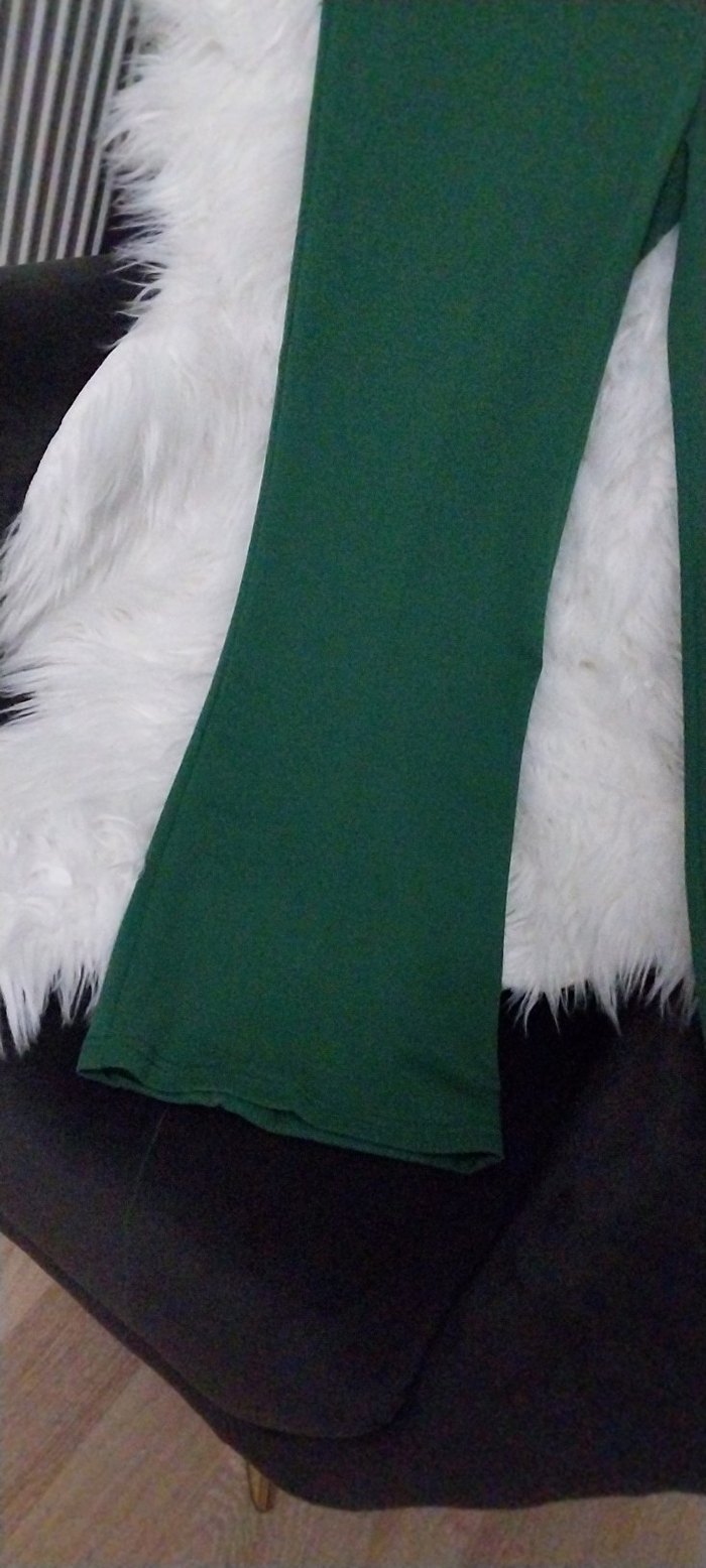 Kadın Yeşil İspanyol paca pantolon - Görsel 4