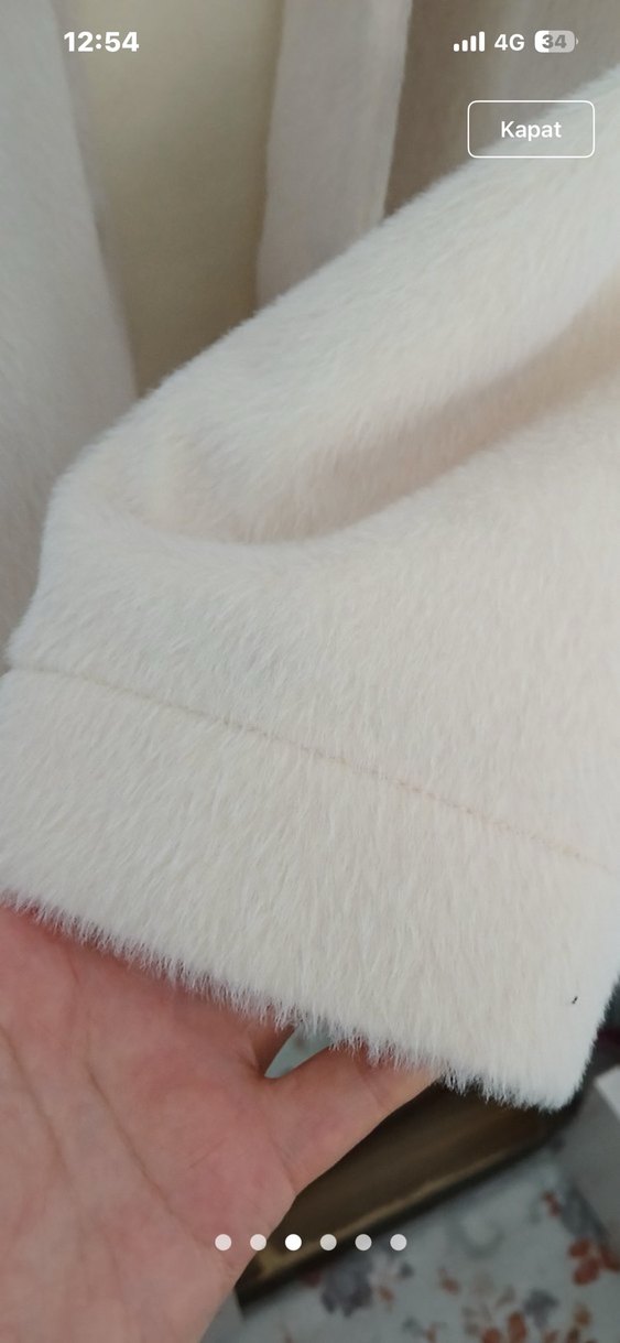 Bej Düğmeli Kadın Midi Ceket - Görsel 4