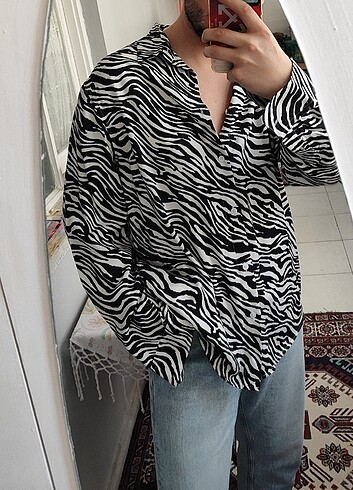 Saten zebra gömlek 