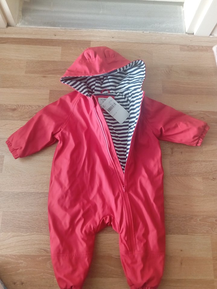 Kız Bebek kırmızı Fermuarlı astronot tulum - Görsel 2