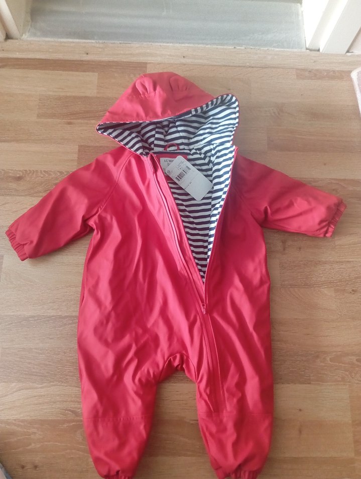 Kız Bebek kırmızı Fermuarlı astronot tulum - Görsel 3