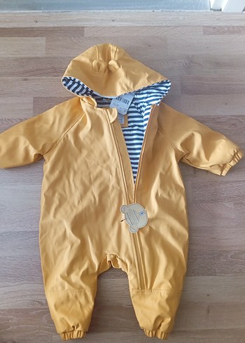 Unisex sarı Fermuarlı Bebek astronot mont - Görsel 3