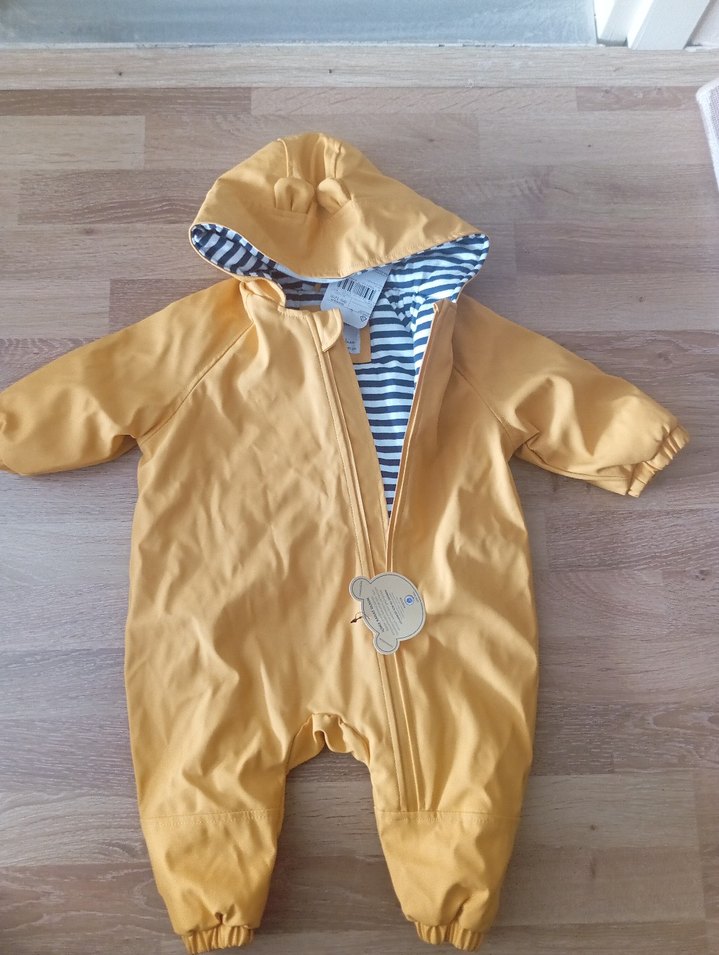 Unisex sarı Fermuarlı Bebek astronot mont - Görsel 2