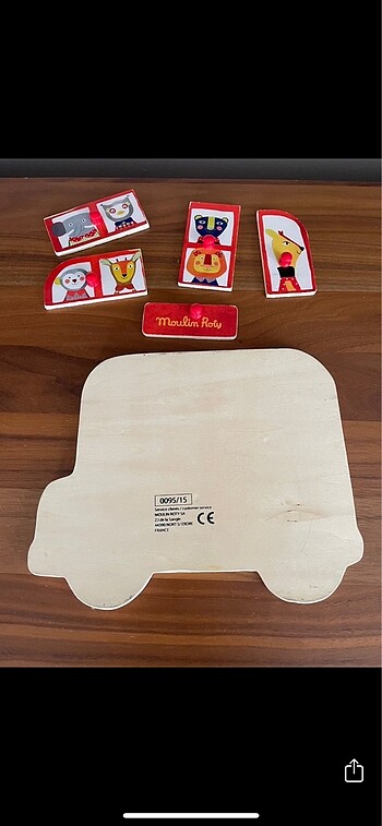  Beden Moulin Roty ahşap tutmalı puzzle