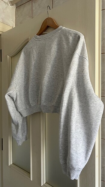 Zara gri crop sweat - Görsel 2