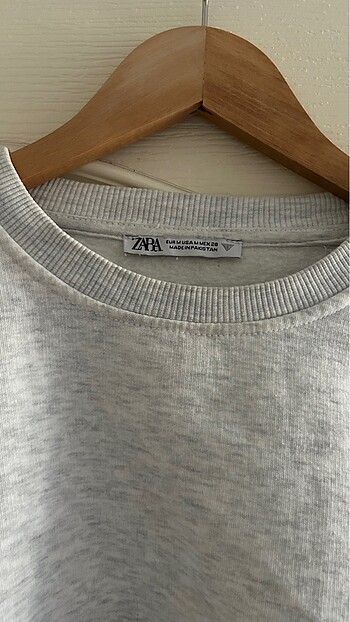 Zara gri crop sweat - Görsel 4