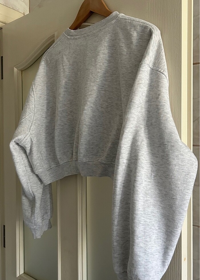 Zara gri crop sweat - Görsel 2