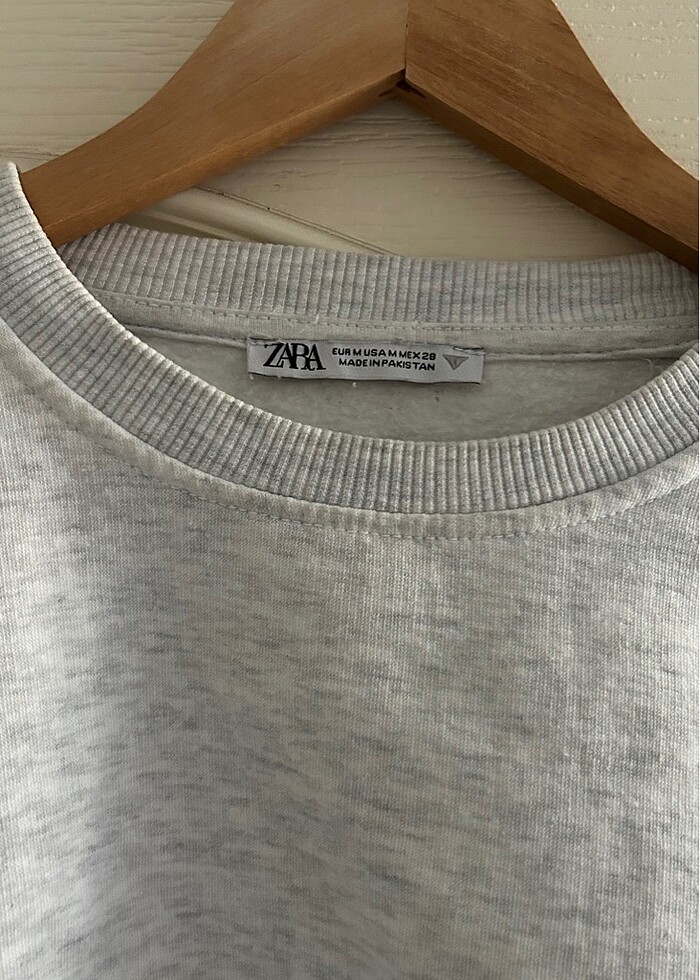 Zara gri crop sweat - Görsel 4