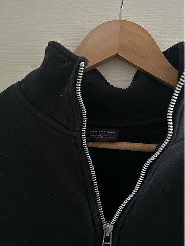 Pull and Bear Pull&bear siyah fermuar detaylı sweatshirt