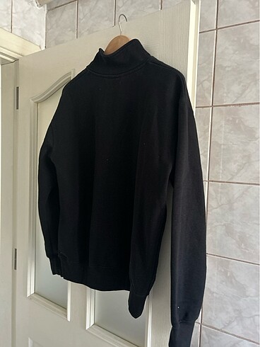s/m Beden siyah Renk Pull&bear siyah fermuar detaylı sweatshirt