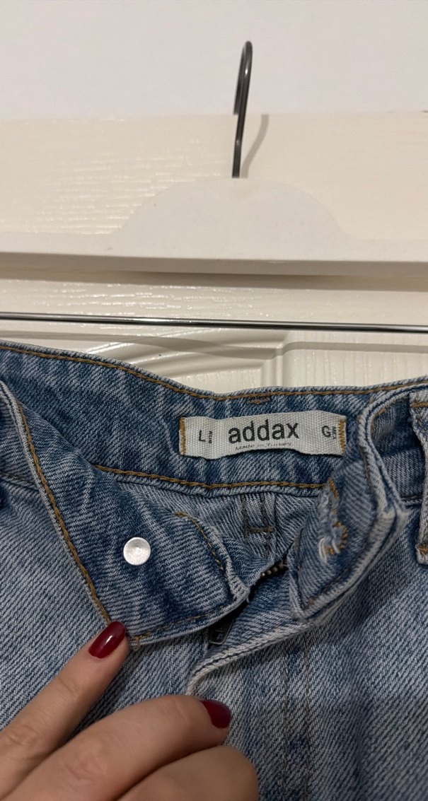 Gri Renkli Denim Mini Etek - Görsel 2