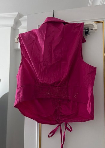 Pembe Kolsuz Bohem Keten Gömlek - Görsel 2