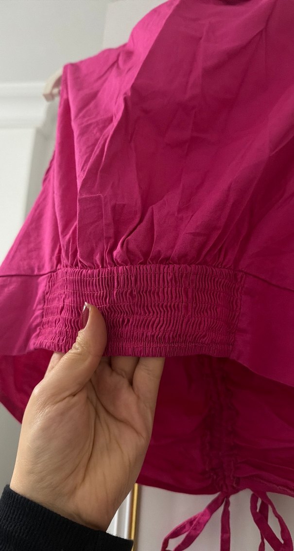 Pembe Kolsuz Bohem Keten Gömlek - Görsel 3