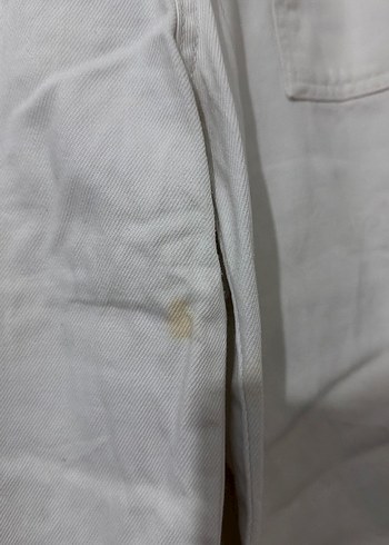 Kadın Beyaz Pamuklu Rahat Kesim Pantolon - Görsel 2