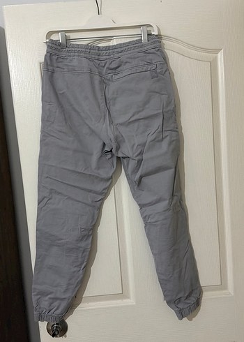 Gri Erkek Keten Rahat Kesim Pantolon - Görsel 4