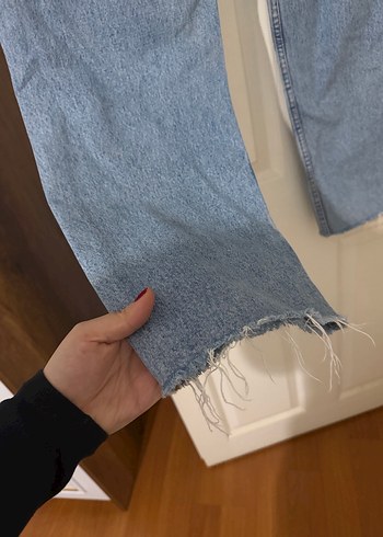 Geniş Kesim Mavi Kadın Denim Pantolon - Görsel 6