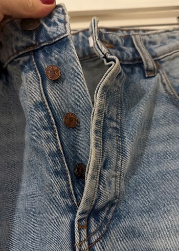 Geniş Kesim Mavi Kadın Denim Pantolon - Görsel 3