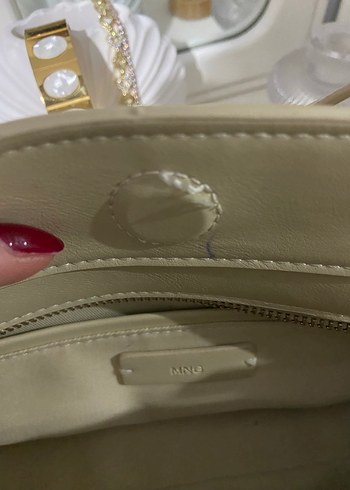 Bej Deri Kadın çanta mango - Görsel 2