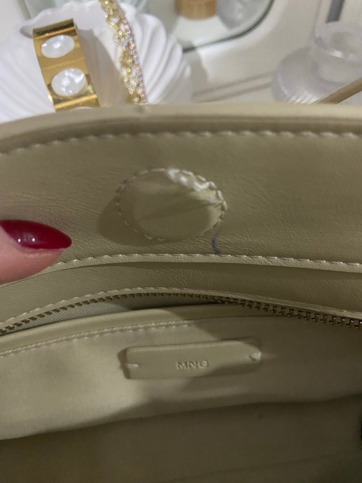 Bej Deri Kadın çanta mango - Görsel 2