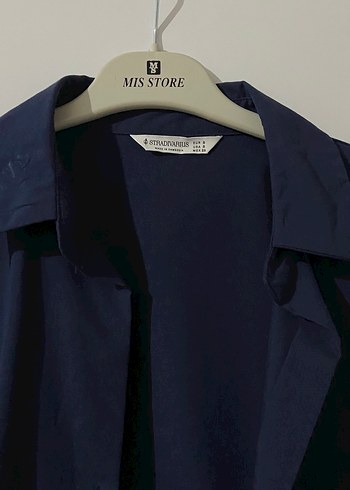 Düğmeli Lacivert Kadın Ofis Gömleği - Görsel 2