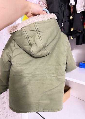 Erkek Çocuk Yeşil Sıcak Kürklü Ceket - Görsel 8