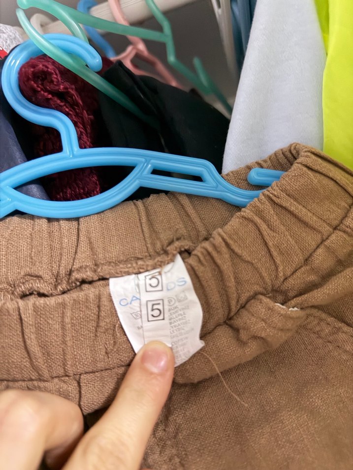 Erkek çocuk Bej Keten Rahat Kesim Kemerli Pantolon - Görsel 4