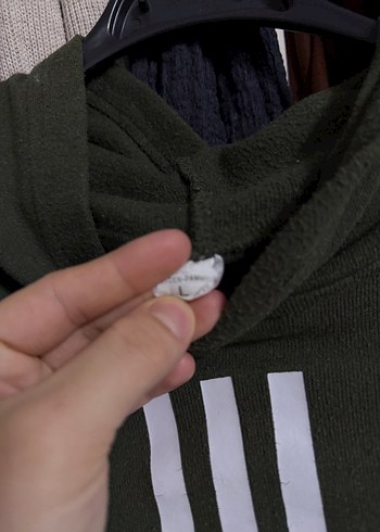 Adidas Erkek Haki Kapüşonlu Sweatshirt - Görsel 2