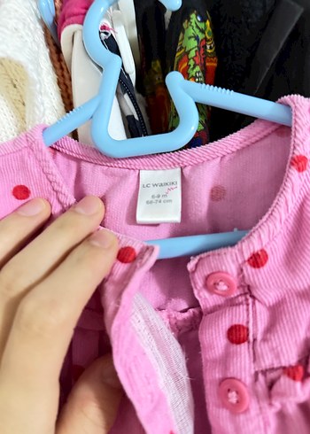 Puantiyeli Pembe Kız Elbisesi - Görsel 2