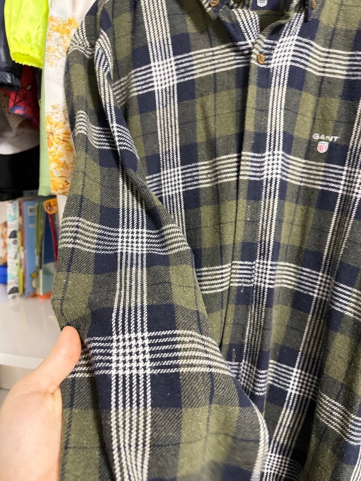 Erkek Yeşil Kareli Uzun Kollu Gömlek - Görsel 3