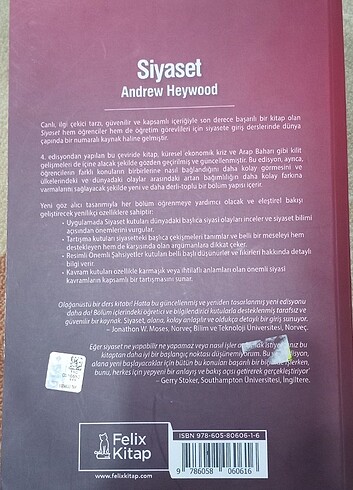  Siyaset kitabı, Andrew Heywood, Felix kitap , 703 sayfa 