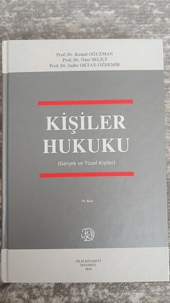 Kişiler hukuku, Kemal Oğuzman 19.bası 2020