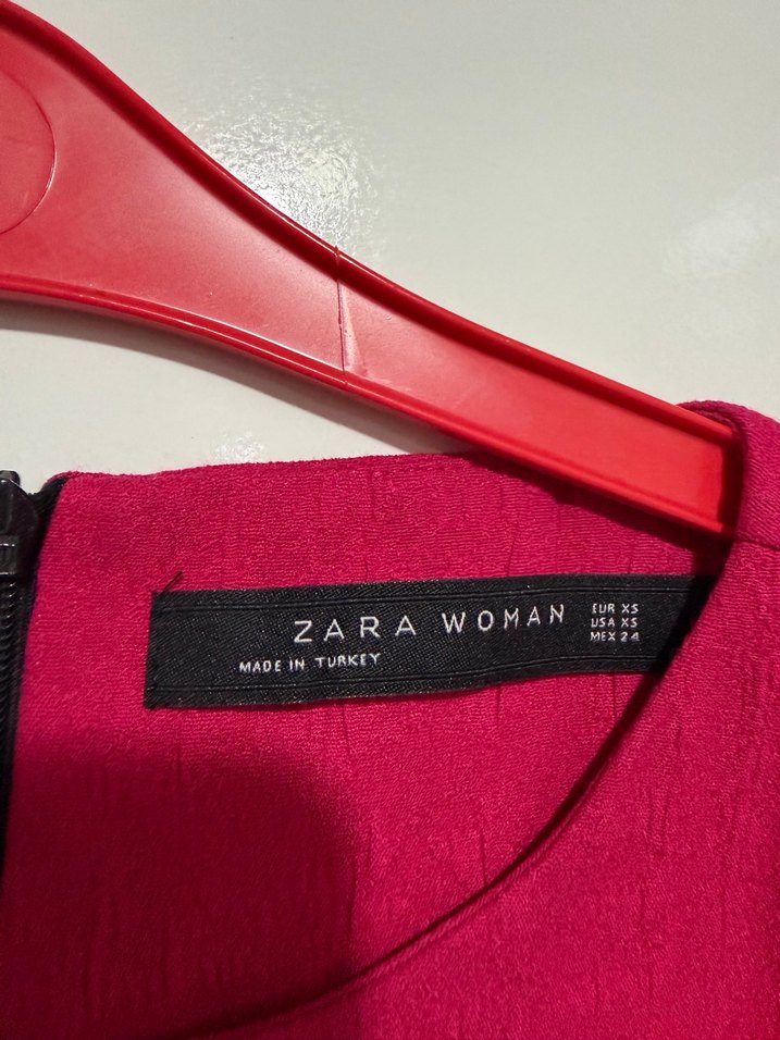 Pembe Keten Kadın Tunik, Fırfırlı, Midi Boy - Görsel 3