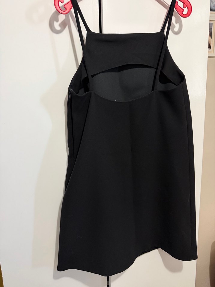 Siyah İnce Askılı kısa Elbise - Görsel 2
