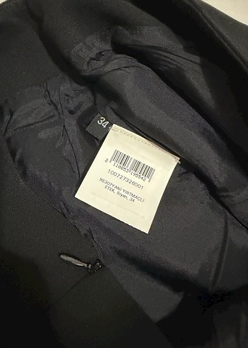 Siyah kumaş Midi Düz Kesim Kadın Etek - Görsel 3