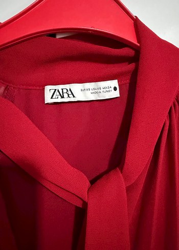 Kırmızı Drapeli Uzun Kollu Kadın Gömlek - Görsel 3