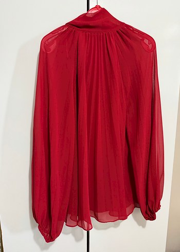 Kırmızı Drapeli Uzun Kollu Kadın Gömlek - Görsel 2