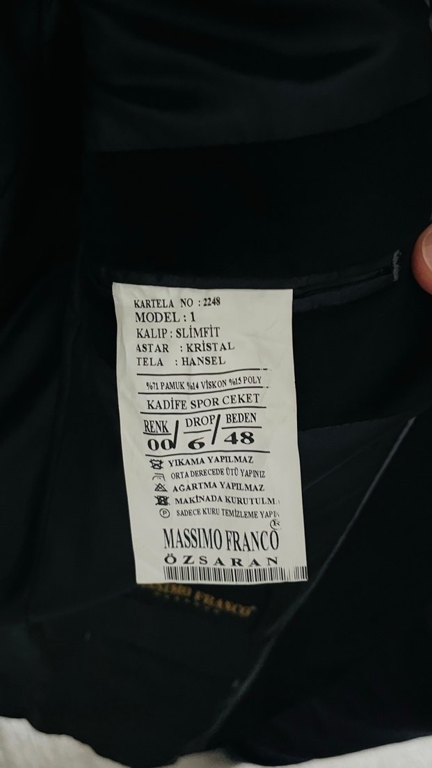 Siyah Süet Erkek Ceket Düğmeli - Görsel 2