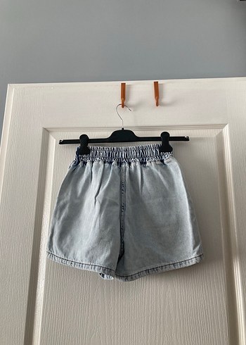 Trendyol & Milla Gri Mavi Batik Desenli Salaş Mini Kot Şort