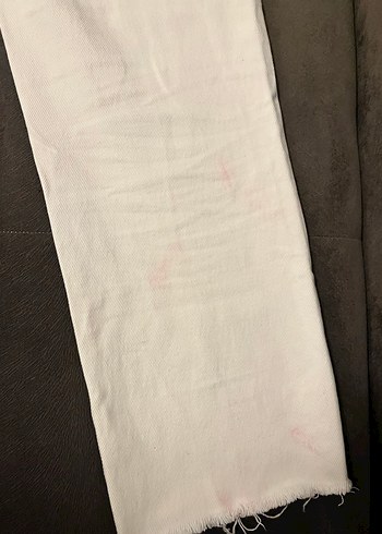 Düğmeli Beyaz Kadın Denim Pantolon - Görsel 4