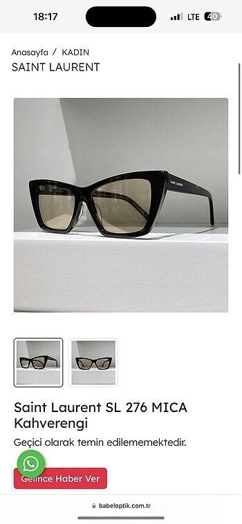 Saint laurent gözlük